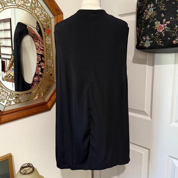 VTG 90s Carole Little Pink & Black Boho Fairy Whimsy Floral Sleeveless Vest Top - Picture 5 of 8